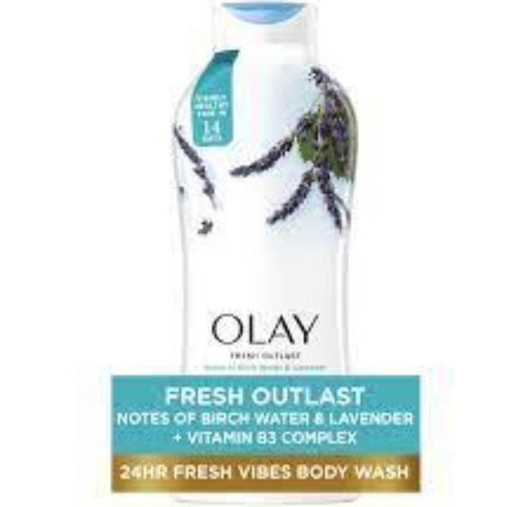 Olay free Outlast Notes of birch water and lavender Body wash