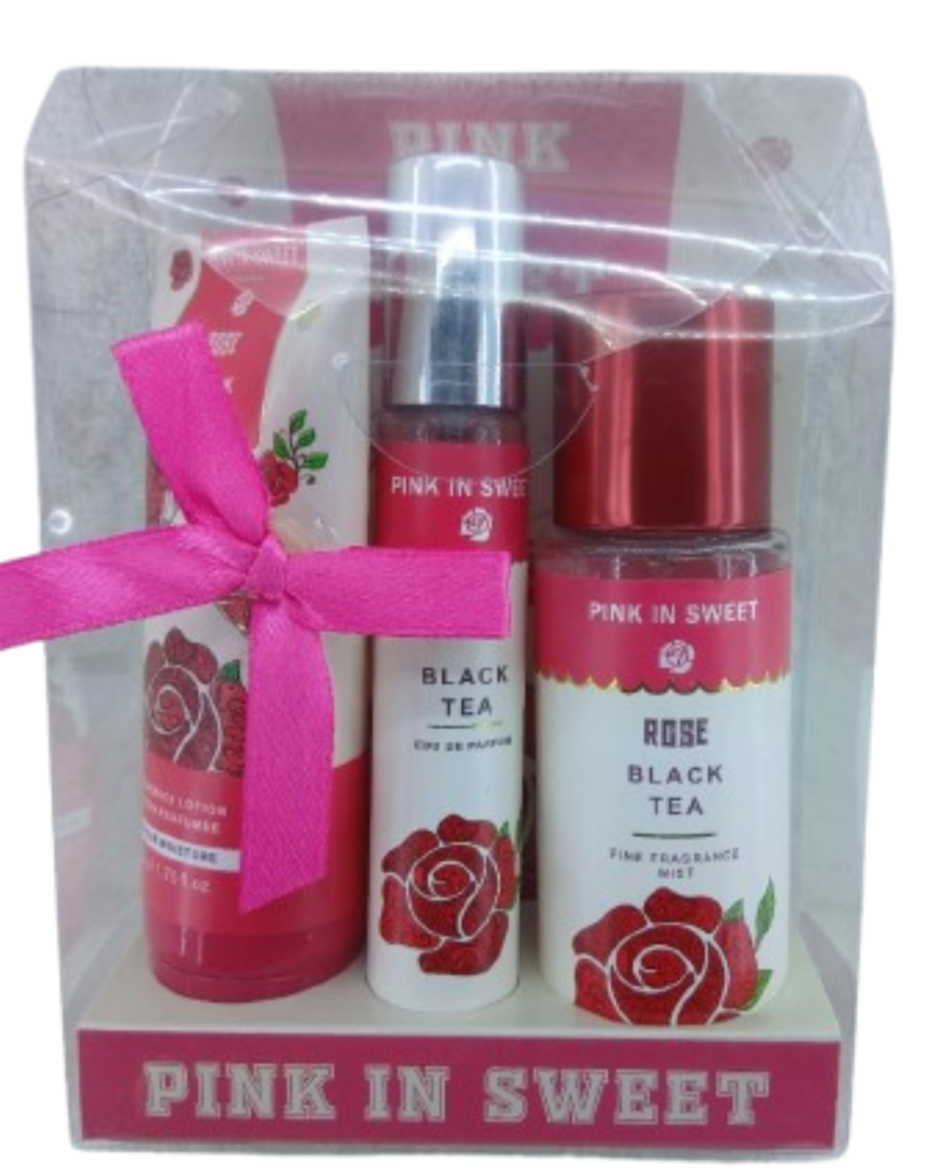 PINK IN SWEET Rose Black Tea 3in1(Fragrance Lotion 50g,Eau de Parfum 20...