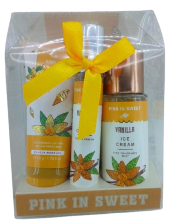 PINK IN SWEET Vanilla lce Cream 3in1(Fragrance Lotion 50g ,Eau de Parfum 2...