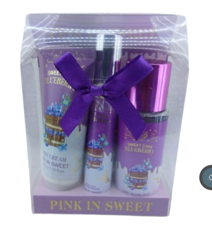 PINK IN SWEET SWeet Cake Blueberry 3in1(Body Cream 50g ,Body Mist 20ml and F..