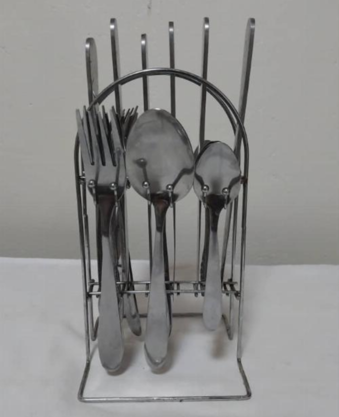 Dinner Set (22 Pcs with Stand) (6 Knives, 6 Forks, 6 Spoons, 4 Tea Spoons, Stand)