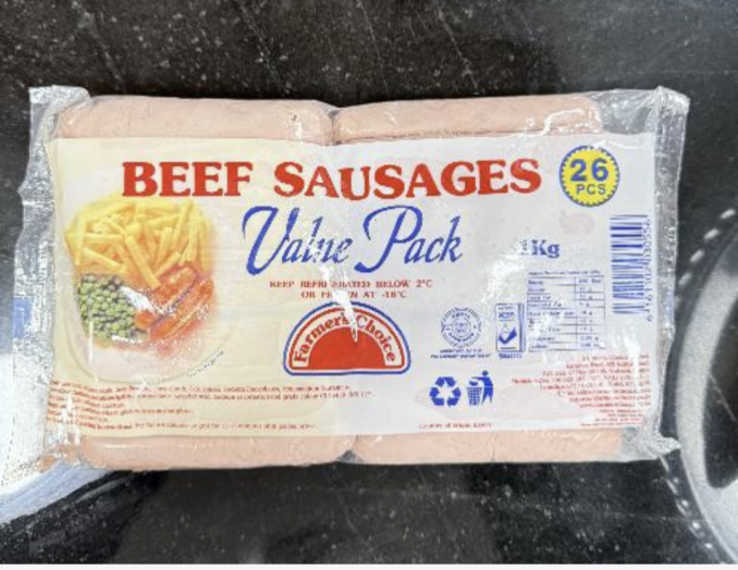Farmers Choice Chicken Sausages 1kg (26pcs)