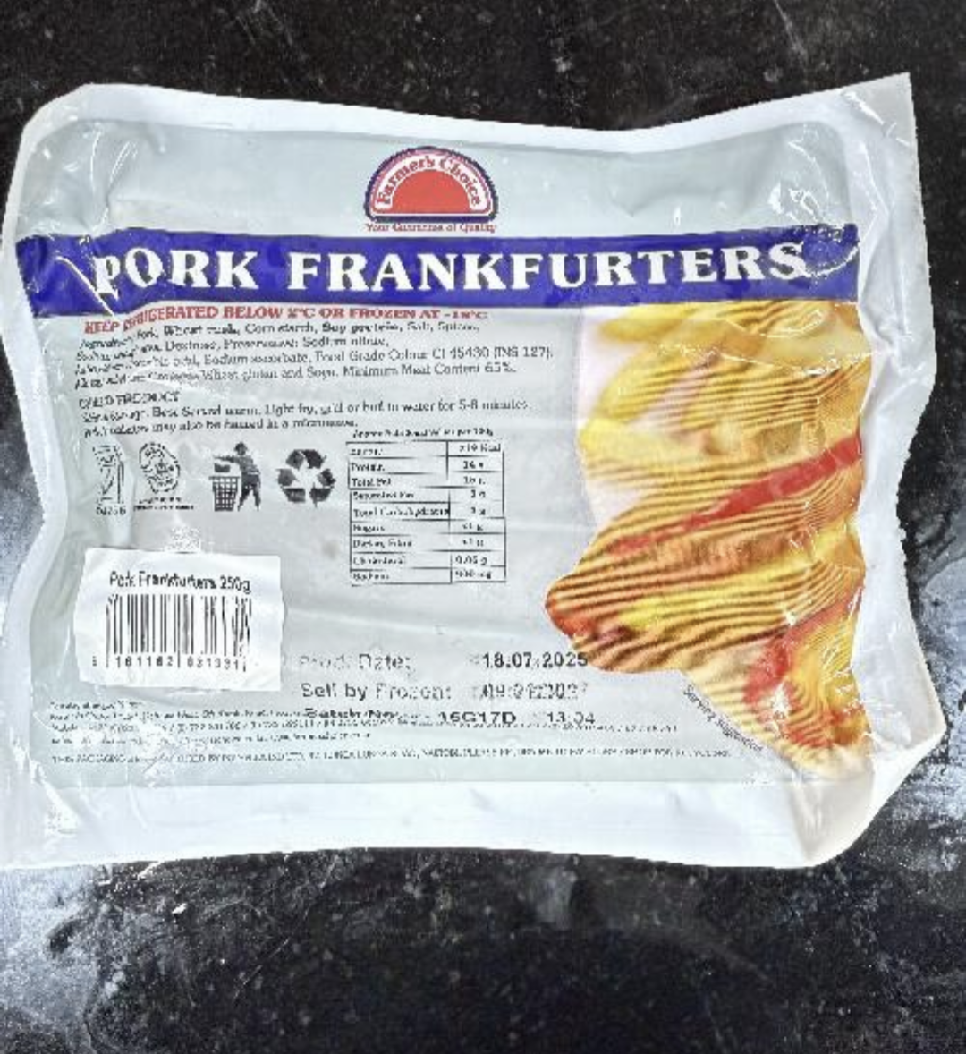 Pork Frankfurters 500g