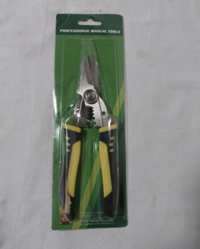 Multifunction Electrician's Scissors. cutting electrical cables, stripping wires.