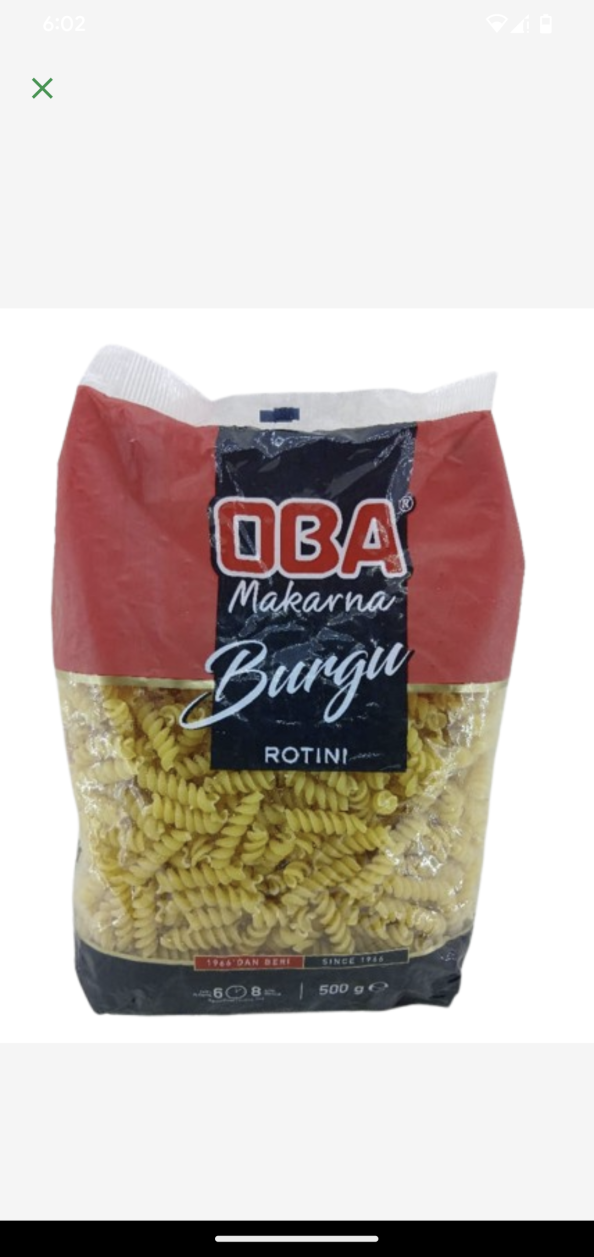 OBA Burgu ROTINI Macaroni 500gr