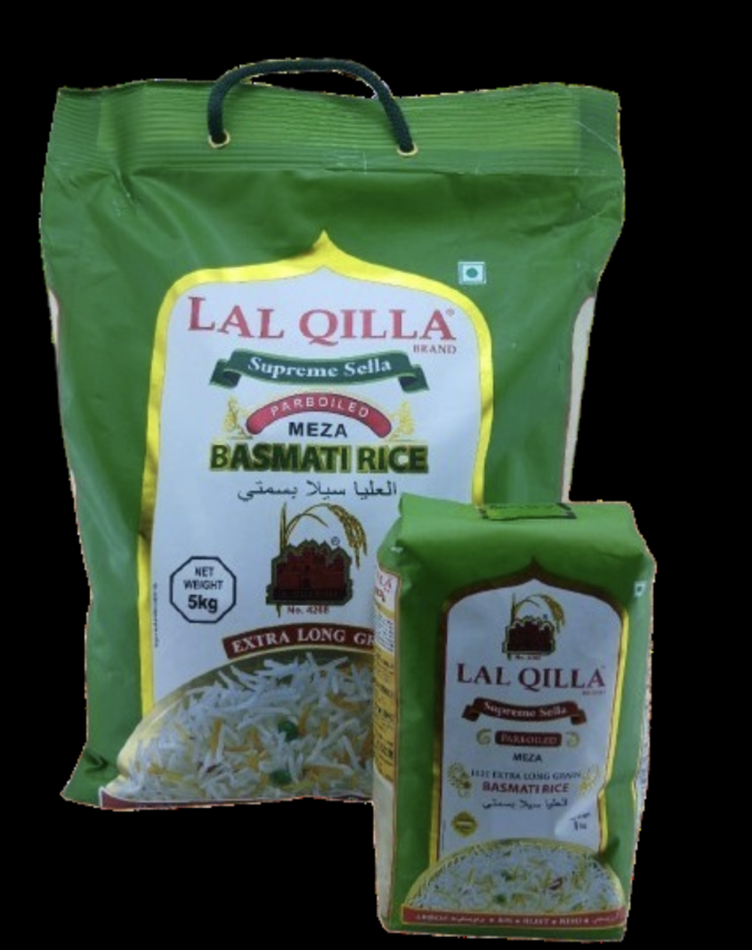 LAL QILLA Supreme Sella Parboiled Meza Extra Long Grain Basmati rice green