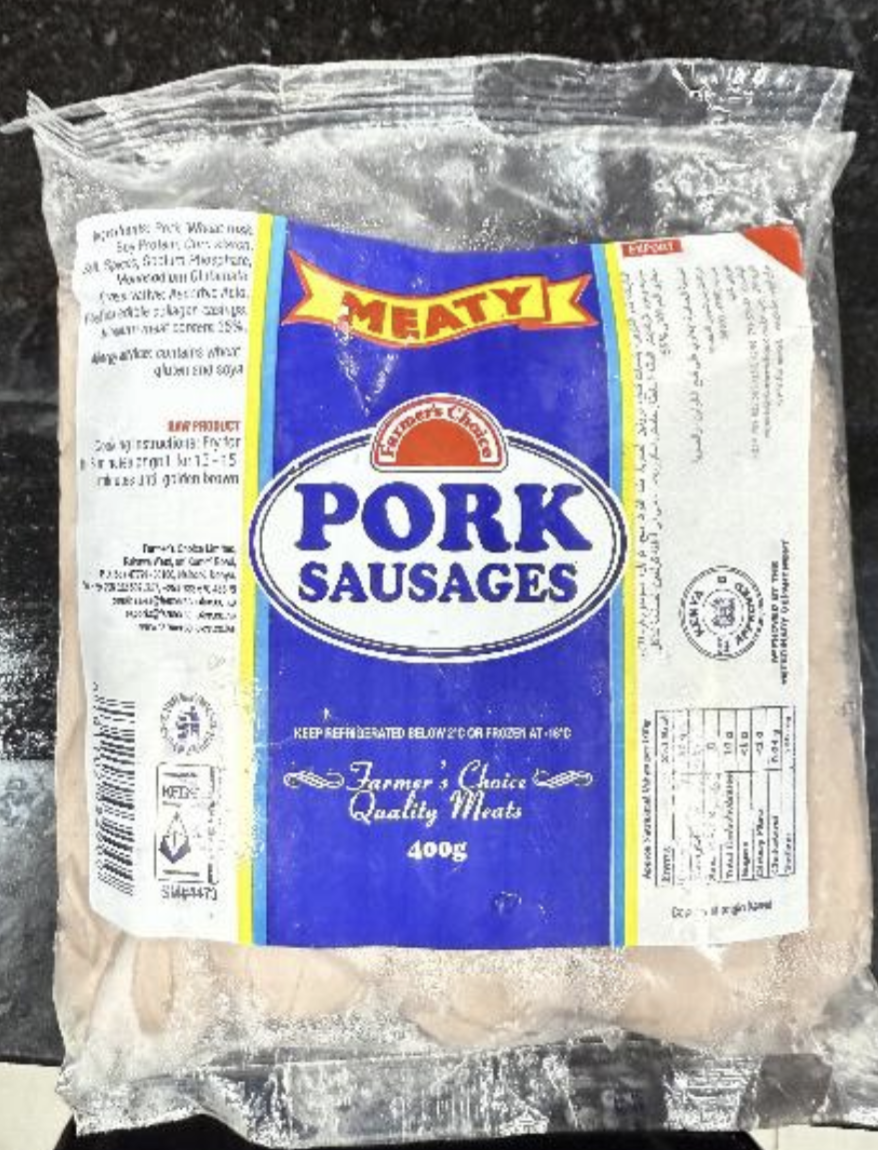 Meaty Pork Sausages 400g
Farmers Choice Meaty Pork Sausages 400g