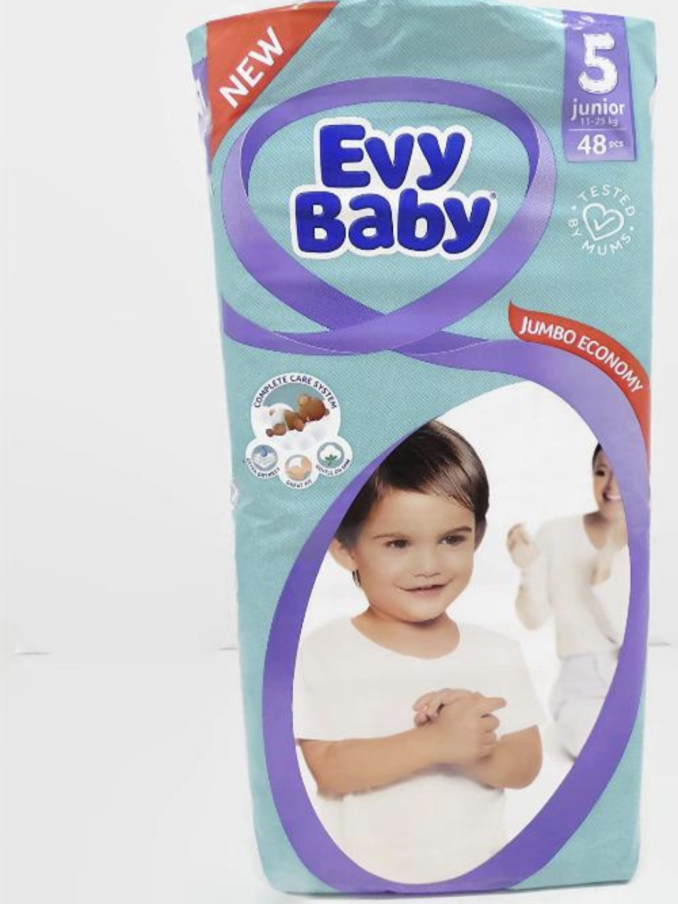 Evybaby Diapers No 5 12-25Kgs, 48 Pcs
