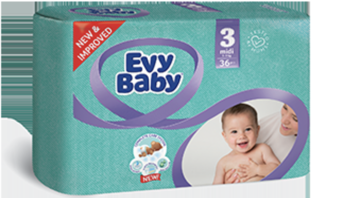Evybaby Diapers N2 80 Pcs (3-6Kg)