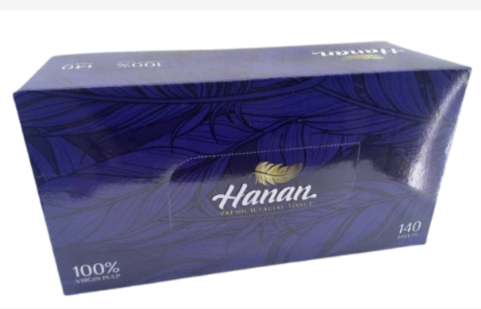 Hanan Premium Facial Tissue 100% Virgin 140 sheets BLUE