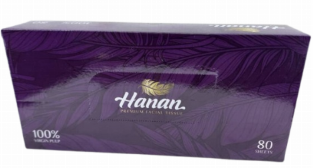 Hanan Premium Facial Tissue 80sheets PULPLE