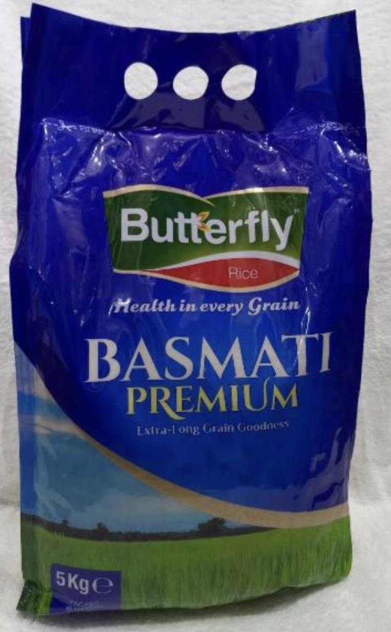 Butterfly Basmati Premium Extra-Long Grain Rice 5kg