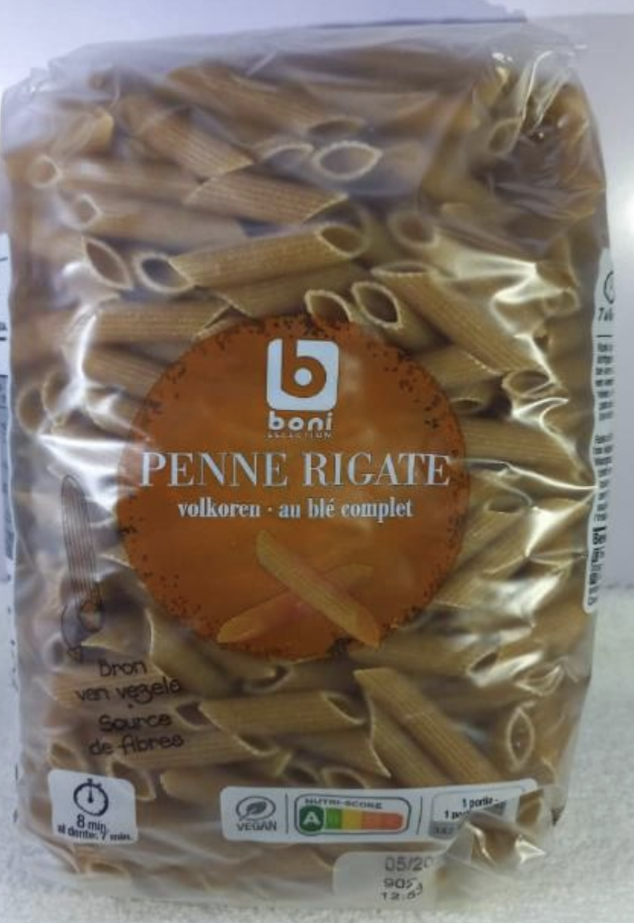 Boni selection PENNE RIGATE au ble complet 500gr