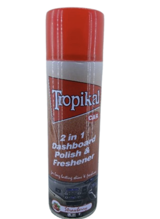 Tropical Car 2in1 Dashboard Polisher & Freshener Strawberry 500ml