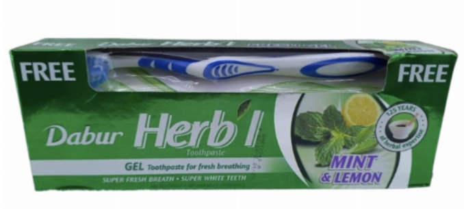 Dabur Herb'l Toothpaste Gel MINT & LEMON 140gr