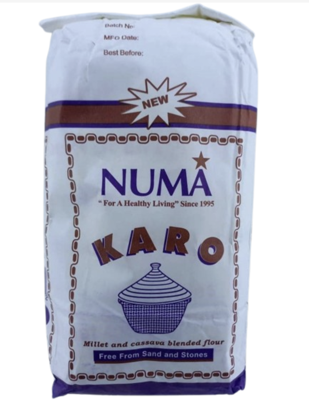 NUMA KARO MiLlet and Cassava Blended Flour 5kg
Food for human consumption