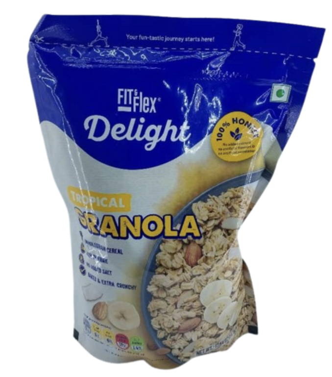 FIT & FLEX Delight 100% HONEST Tropical Granola ZERO cholesterol Naturally 500gr