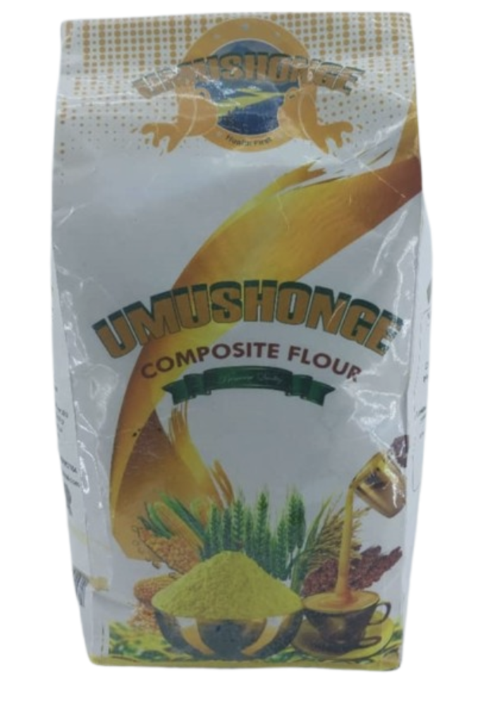 UMUSHONGE Composite Flour 1kg Ingredients:
Soybeans ,Sorghum ,Wheat ,Peanuts ,Salt ,Bean s ,Milk and Rice
