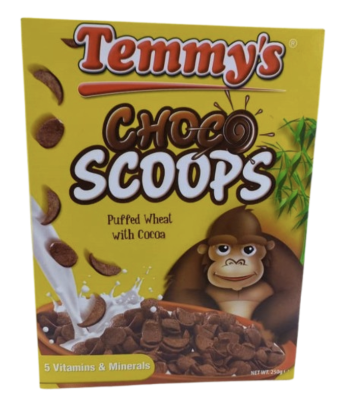 Temmy's Natural Ingredients CHOCO SCOOPS Puffed Wheat with Cocoa 250gr