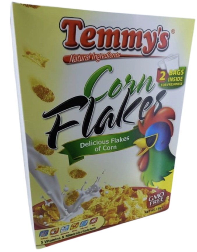 Temmy's Natural Ingredients Cornflakes 1kg Delicious Flakes of Corn