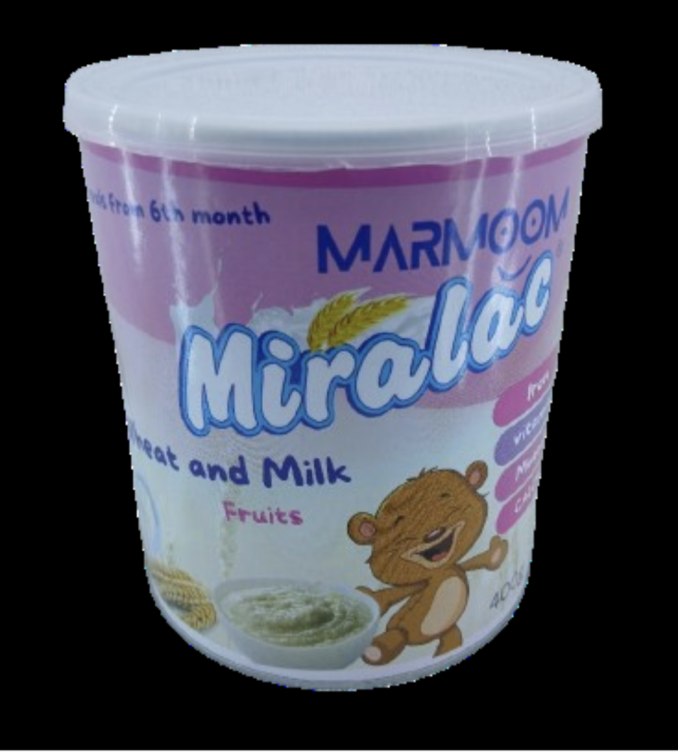 MARMOOM Miralac Wheat and Milk Fruits Baby Cereals from 6months 400gr