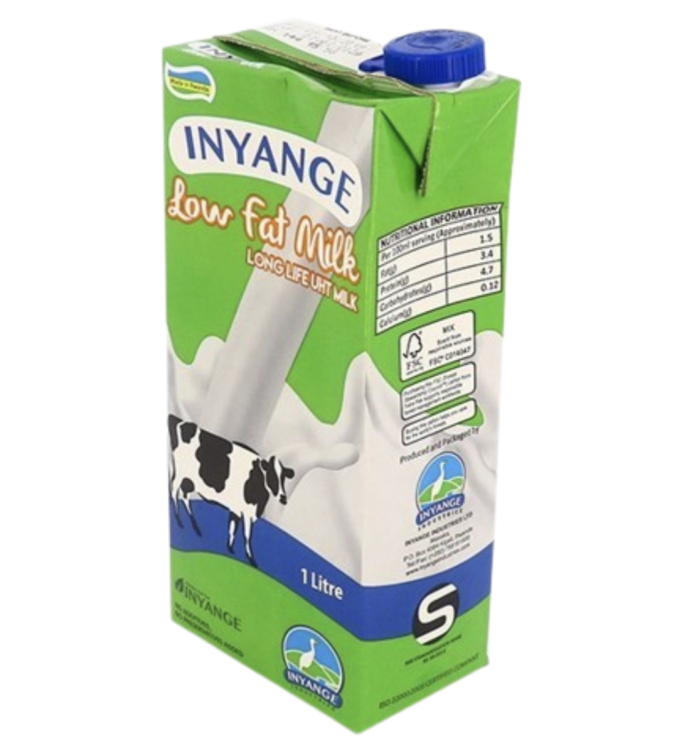 Inyange UHT Low Fat Milk box of 12 (1L)
