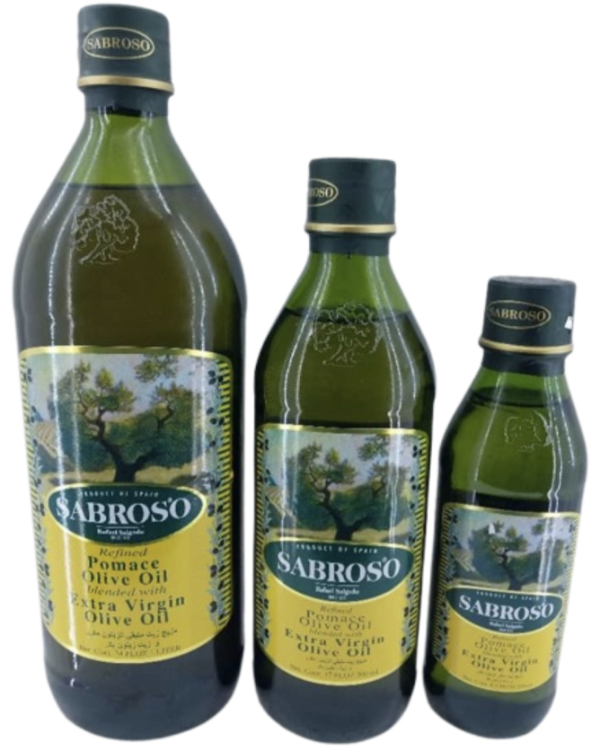 SABROSO Refined Pomace Olive Oil Blended with EXTRA VIRGIN OLIVE OIL 1L