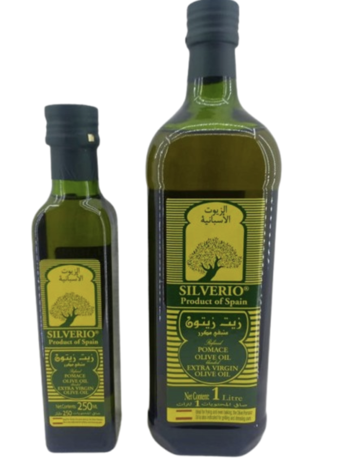 SILVERIO Refined POMACE OLIVE OIL blended EXTRA VIRGIN OLIVE OIL 1L