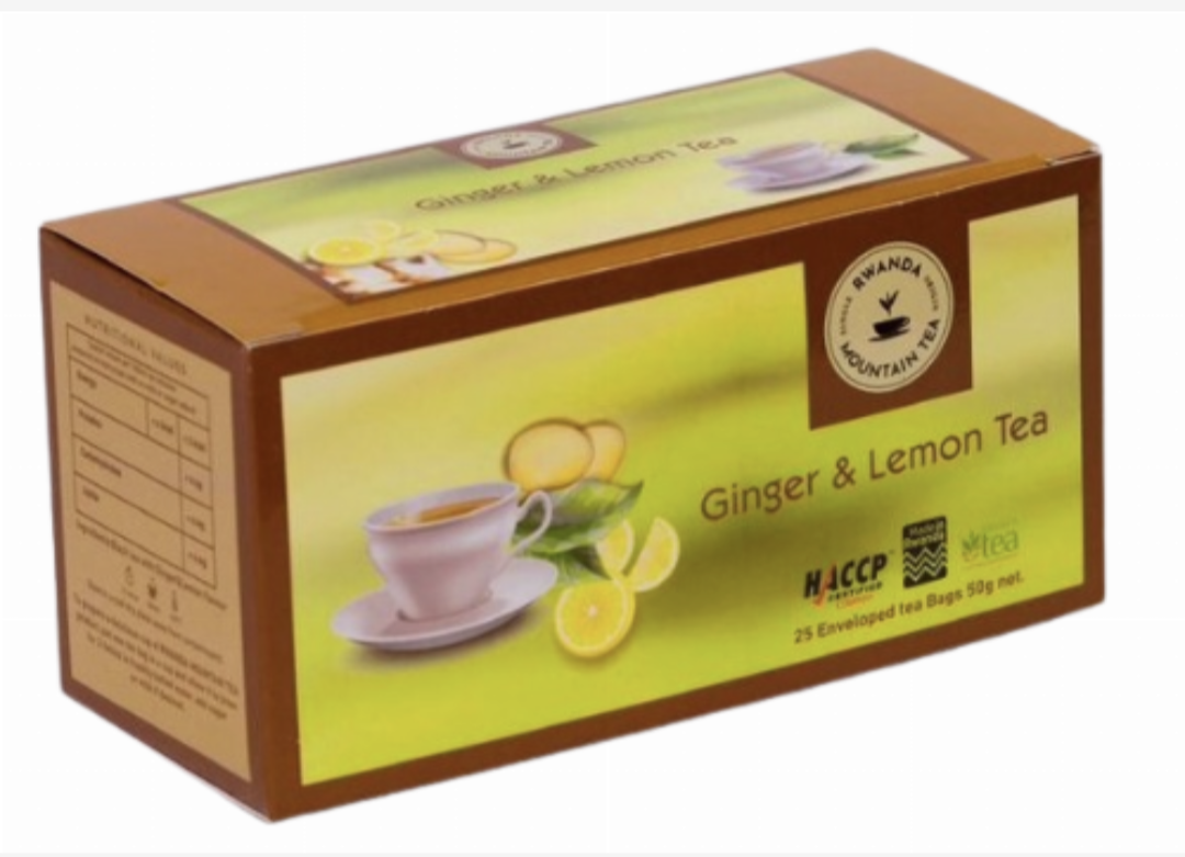 Ginger & Lemon Rwanda Mountain Tea Bags 25Enveloped tea bags 50grs