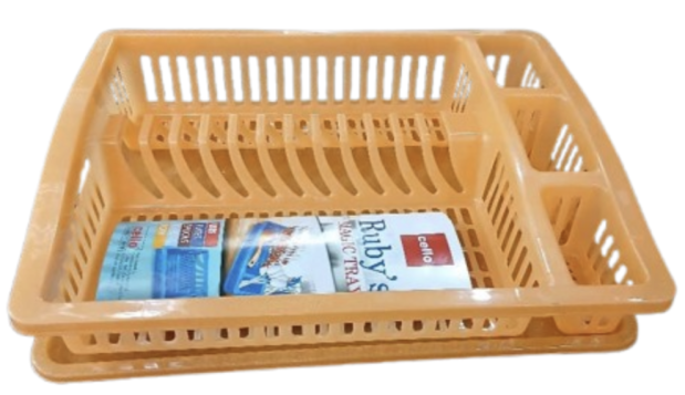 Large Plastic Dish Drainer Rack with Drip Tray