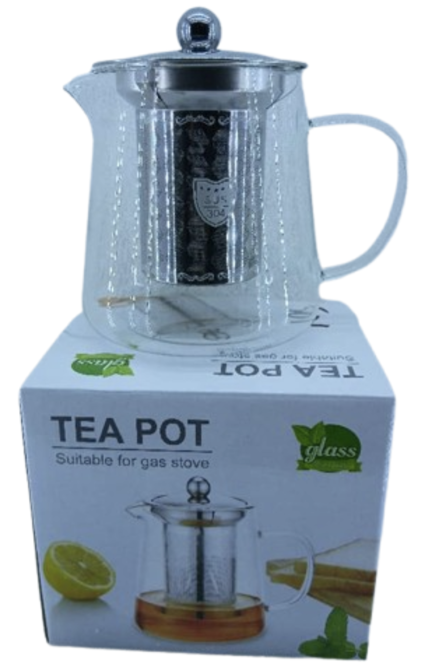 Glass tea pot suitable fot gas stove