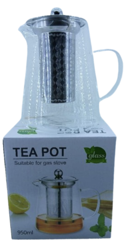 Glass tea pot suitable fot gas stove 950ml