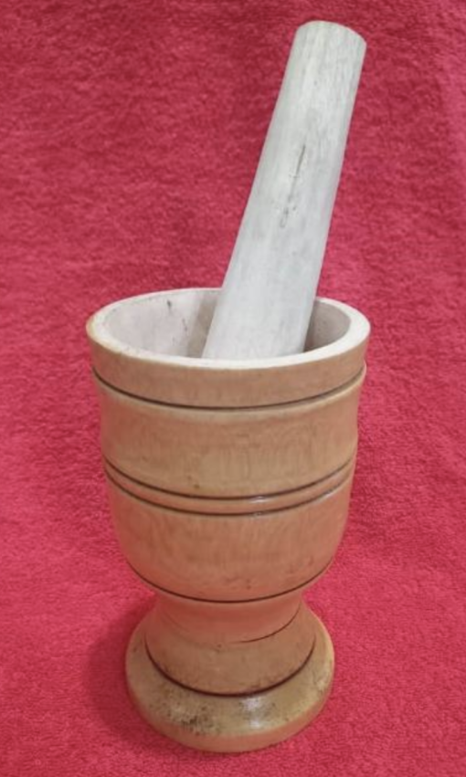 Wooden Mortar and Pestle