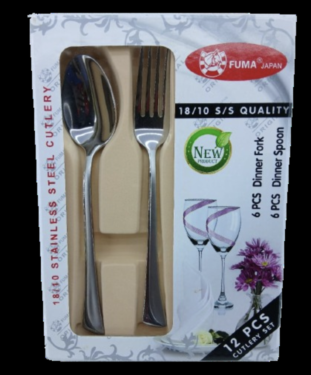 FUMA 12pcs Cutlery Set 6Dinner Fork and 6pcs Dinner Spoon