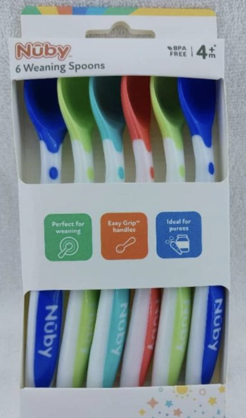 4m+ Nûby 6 Weaning Spoons