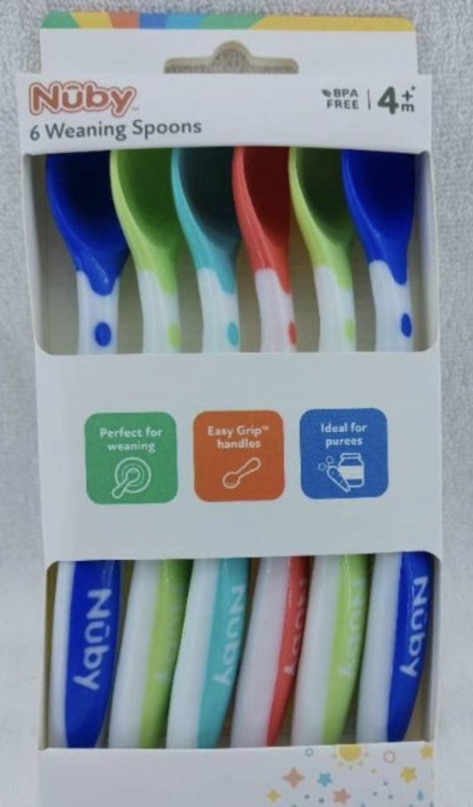 4m+ Nûby 6 Weaning Spoons