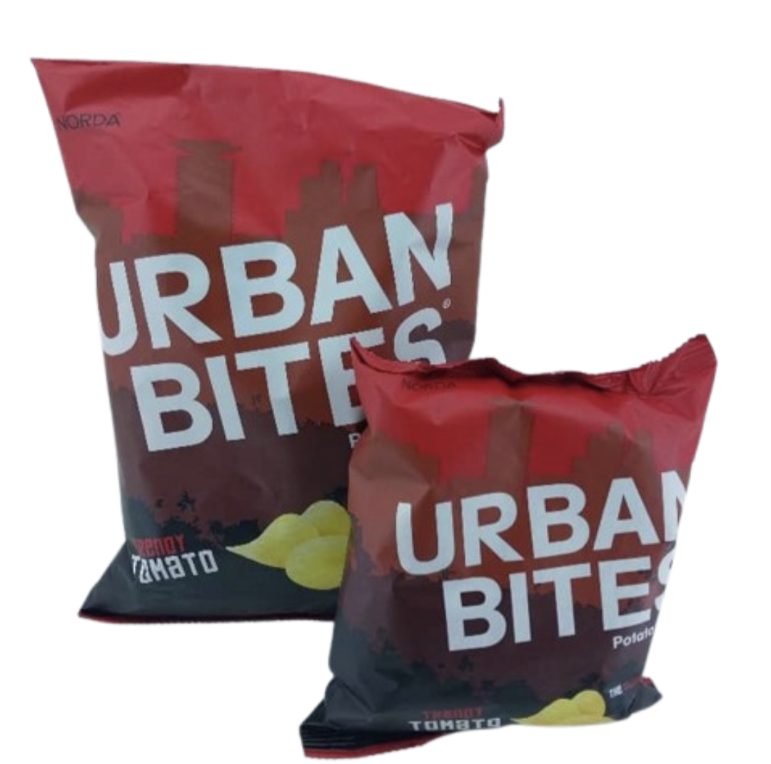 Urban bites potato crisps trendy tomato 120gr