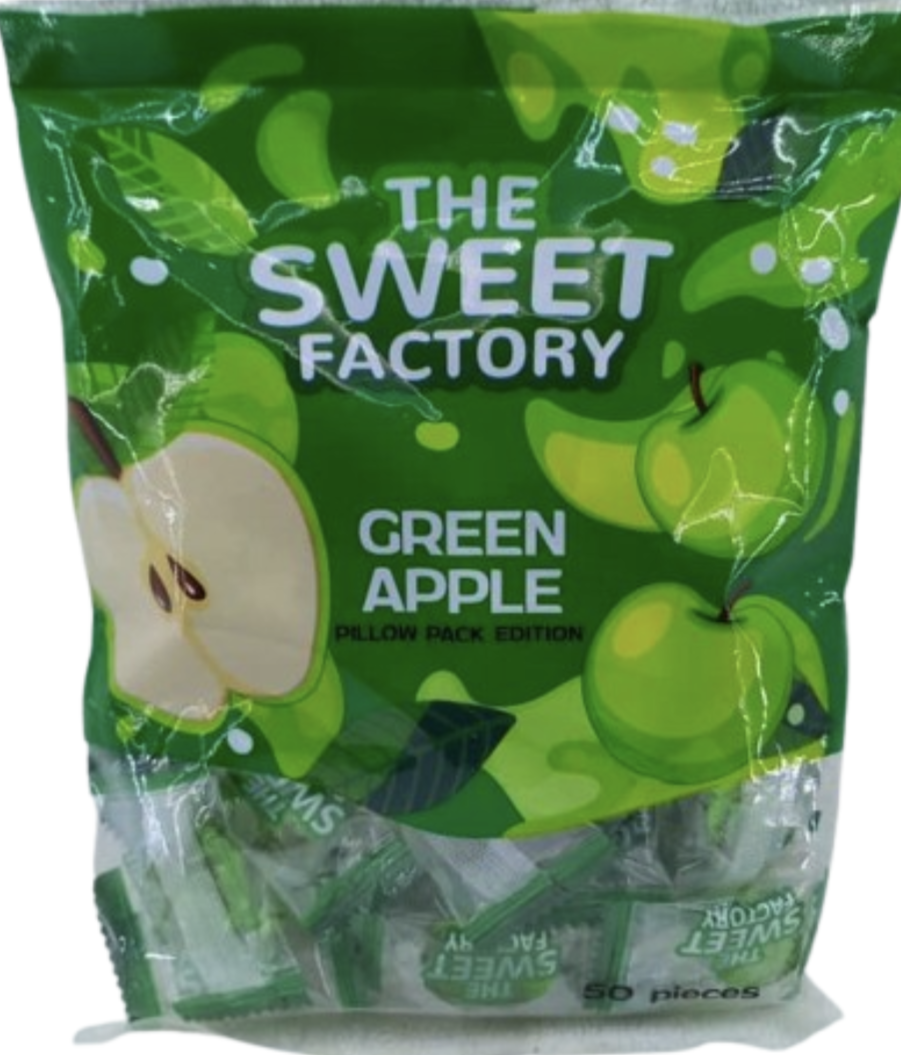 The Sweet Factory Green Apple Pillow Pack Edition 50pcs