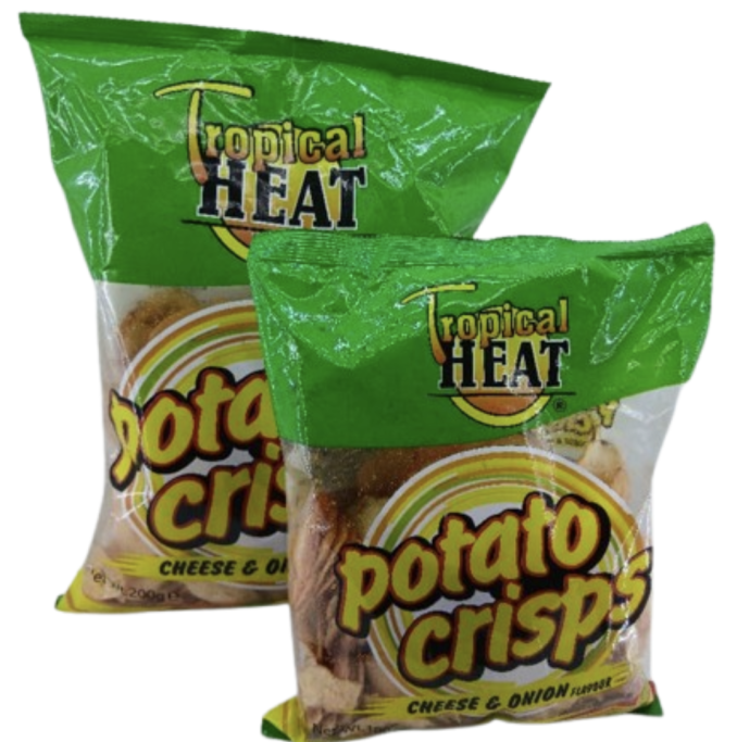 Tropical heat potato crisps cheese & onion flavour