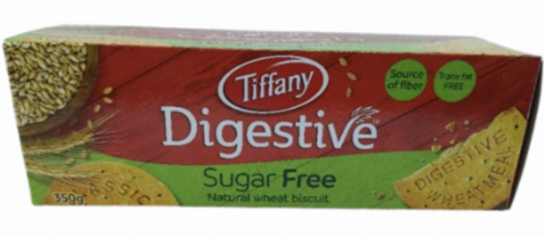 Tiffany Digestive Sugarfree Natural Wheat Biscuit 350gr