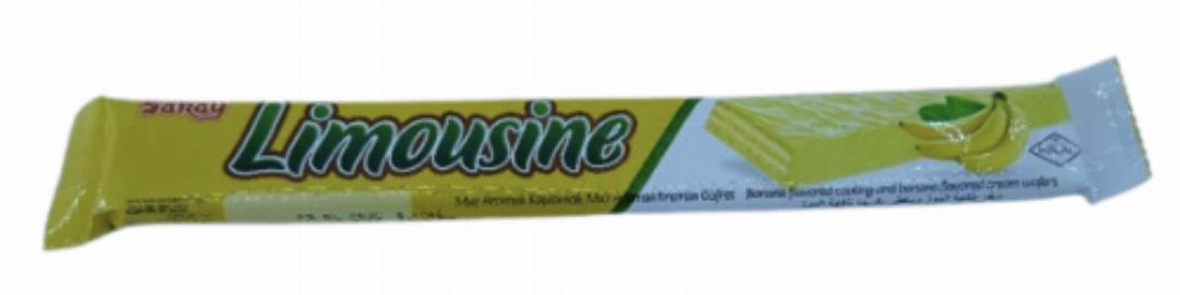 Saray Limousine Banana flavoured coating and banana flavoured cream wafers 40 gr