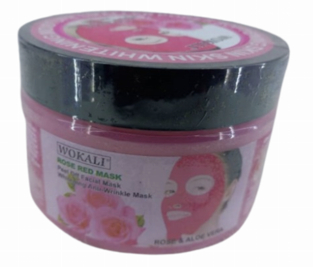 WOKALI Rose Red Mask Peel Off Mask Whitening Anti-Wrinkle Mask ROSE & ALOE...