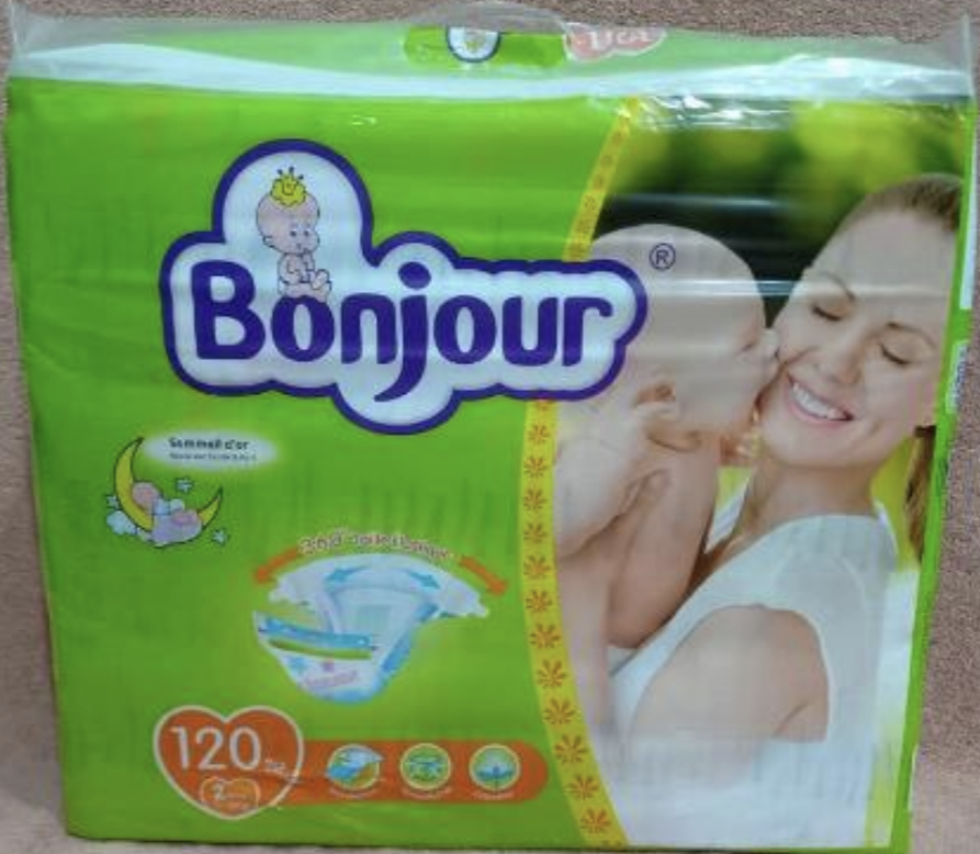 Bonjour Diaper(2)3-6Kg 120pcs