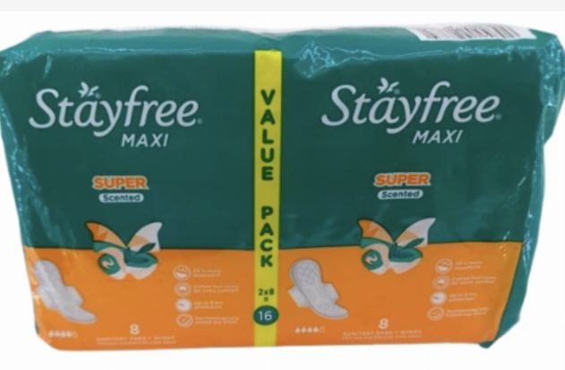 StayFree MAXI SUPER Scented Sanitary Pads + Wings 16pcs