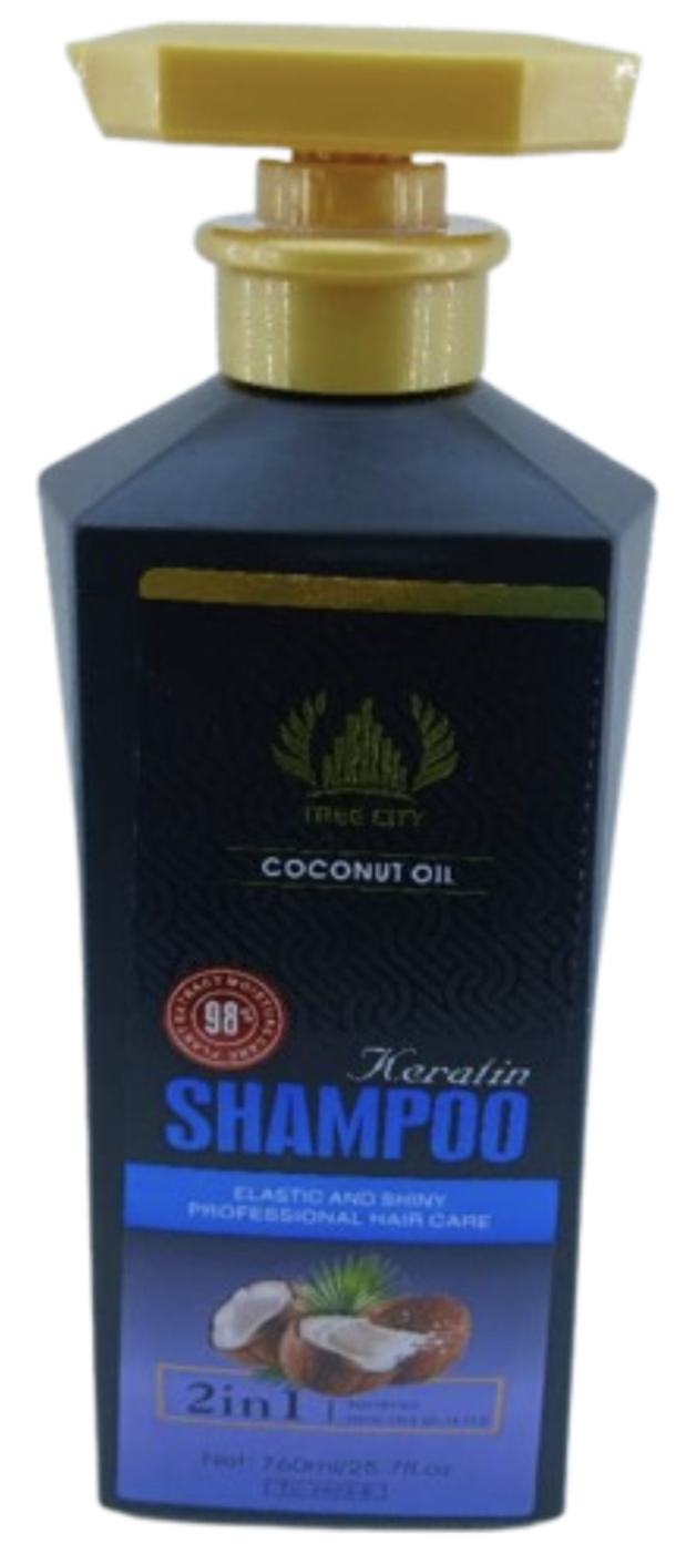 TREE CITY Coconut Oil Keratin Shampoo 2in1 Elastic and Shinny Professional Hair Care 76..