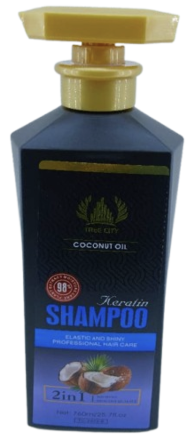 TREE CITY Coconut Oil Keratin Shampoo 2in1 Elastic and Shinny Professional Hair Care 76..