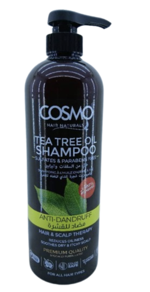 COSMO Hair Naturals Tea Tree Oil Shampoo - Sulfates & Parabens Free - ANTI-DANDRUF.