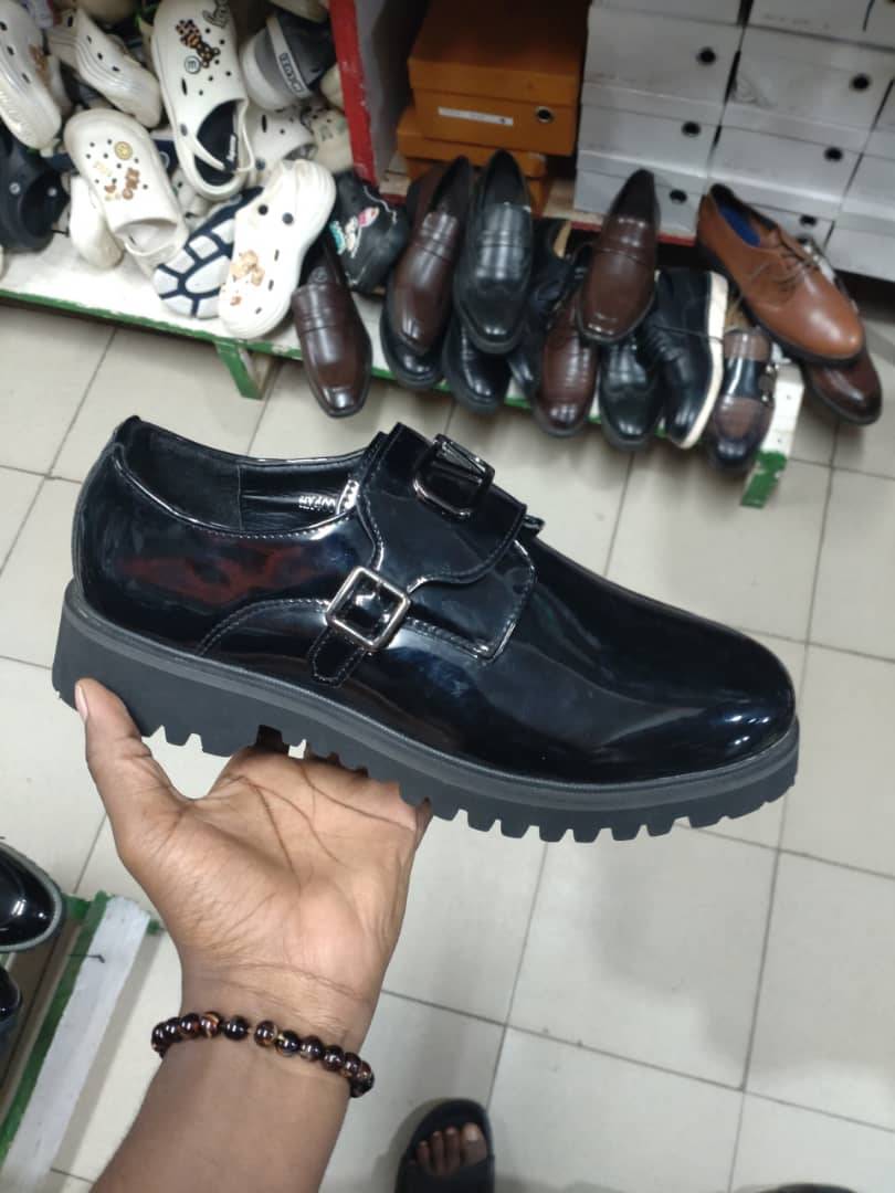 Black Double-Monk Strap Shoe