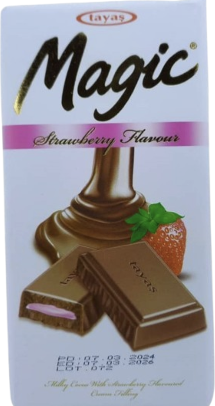 Tayas Magic Strawberry Favoured Chocolate 80gr