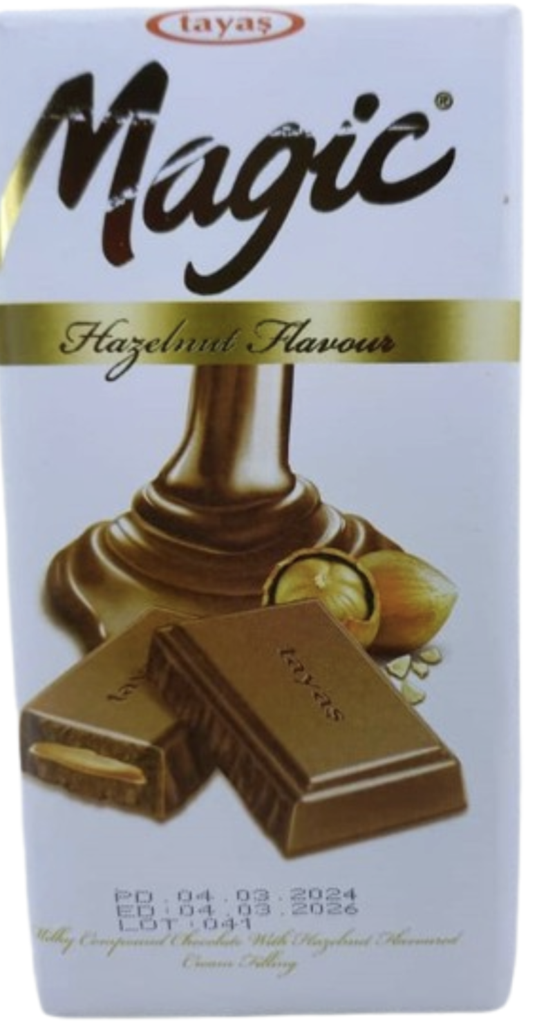 Tayas Magic Hazelnut Flavoured Chocolate 80gr